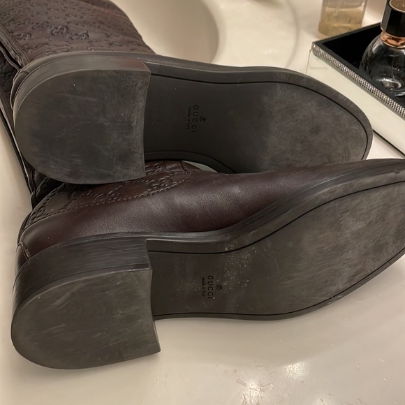 GUCCI GUCCISSIMA LeatherMAUD BACK ZIP RIDING BOOTS - Picture 10 of 15